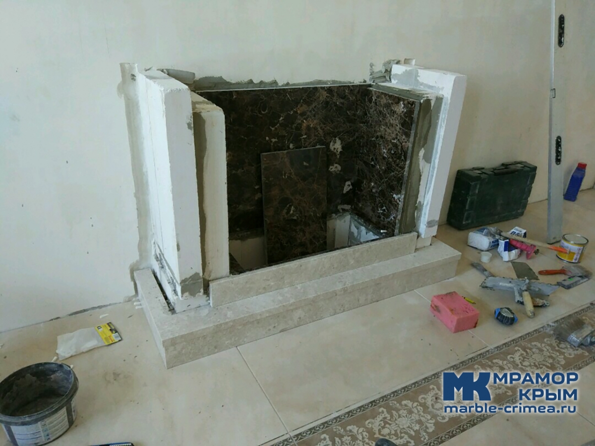 Отделка камина камнем Отделка камина камнем
