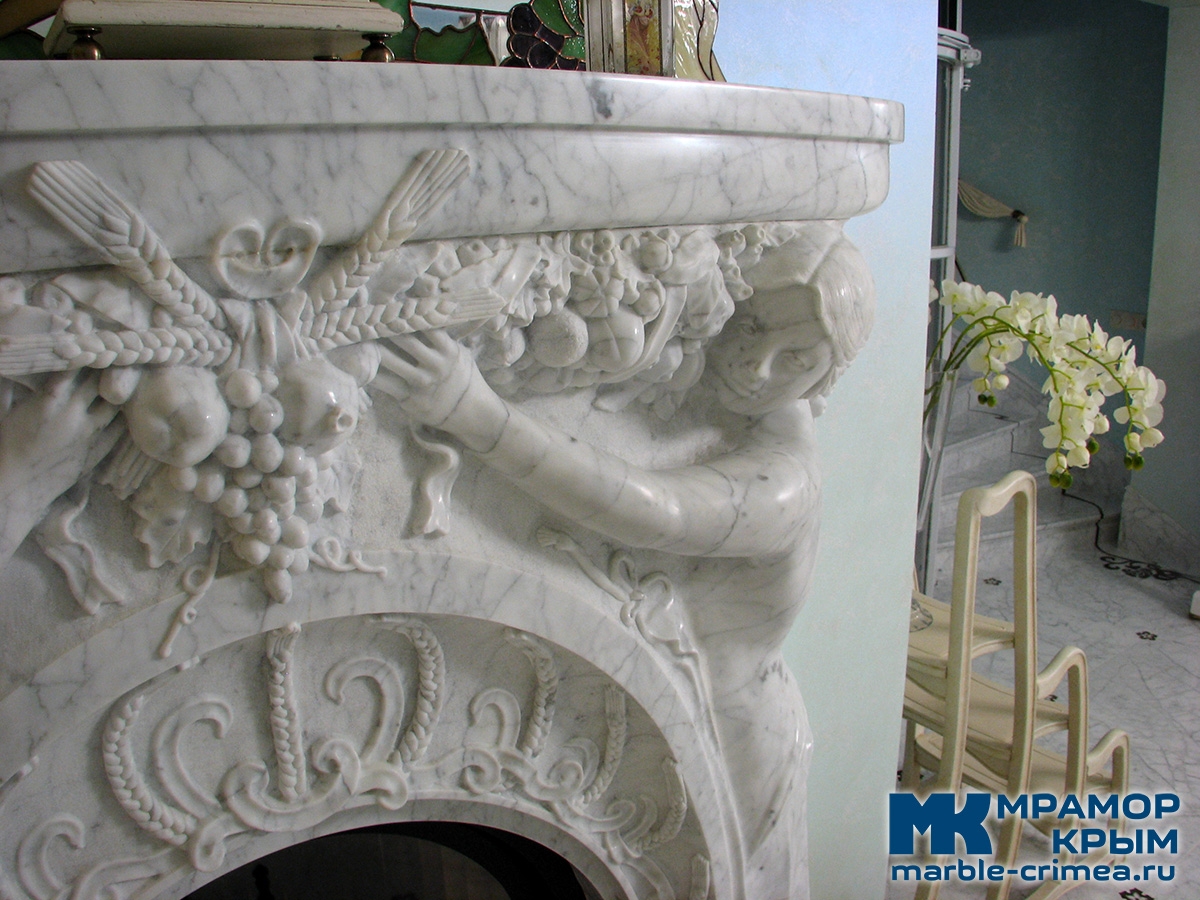 Резной мраморный камин Резной мраморный камин