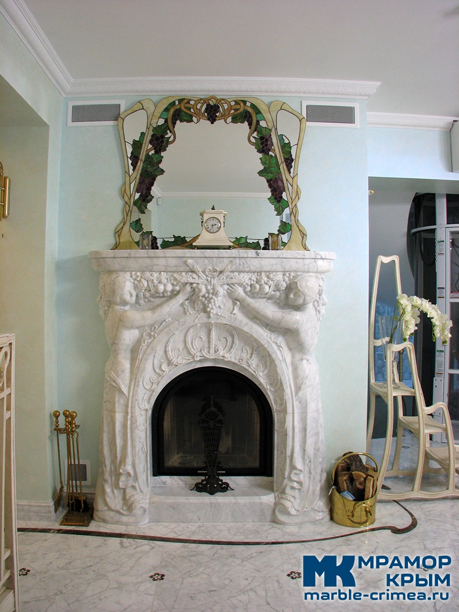 Резной мраморный камин Резной мраморный камин