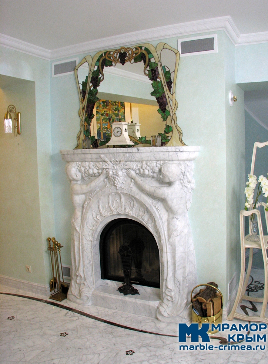 Резной мраморный камин Резной мраморный камин