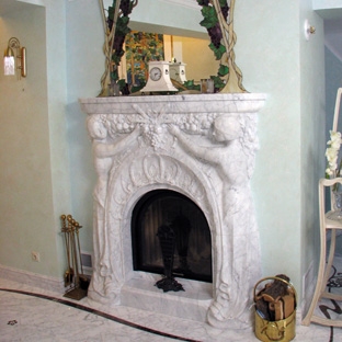 Мраморный камин в стиле модерн Мраморный камин в стиле модерн