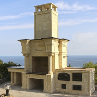 Облицовка барбекю известняком Облицовка барбекю известняком